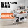 VEVOR Stainless Steel Work Table 30 x 60 x 38 Inch, with 4 Wheels, 3 Adjustable Height Levels
