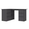 Corner Desk Gray 57.1"x39.4"x29.9" Engineered Wood