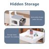 Kids Table and Chair Set, 3 in 1 Wooden Activity Table with Storage Drawer for Toddlers Drawing, Reading, Crafts, 2 in 1 Detachable Tabletop Table Set