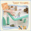 Qaba 3 Pieces Kids Table and Chairs, Height Adjustable Toddler Table and Chair Set with Storage, Easy to Wipe, Activity Table 2 Chairs for Classroom,