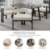 COOLMORE Modern Accent Chair Teddy Upholstered Armchair with Open Back 3 Legs Barrel Dining Chair Comfy Side Chair for Living Room/Bedroom/Dining Room