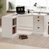57.68" Modern L Shaped Executive Desk with 2 Storage Cabinets and 3 Drawers,Corner Writing Desk,Office Desk Furniture