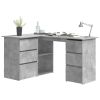 Corner Desk Concrete Gray 57.1"x39.4"x29.9" Engineered Wood