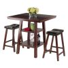 Orlando 3-Pc Set High Table; 2 Shelves w/ 2 Cushion Seat Stools