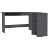 L-Shaped Corner Desk Gray 47.2"x55.1"x29.5" Engineered Wood