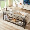70.9 Inch Extra Long Sofa Table, Console Behind Sofa, Entryway Table with 2 Tier Storage Shelves for Hallways, Living Rooms,Foyers,Entryways