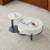 Morden Marble Nesting Table, Round Coffee Table Set of 2 End Table for Living Room,Stacking Side Tables, for Living Room Bedroom