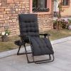 Outsunny Zero Gravity Chair, Folding Reclining Lounge Chair with Padded Cushion, Side Tray for Indoor and Outdoor, Supports up to 264 lbs., Black