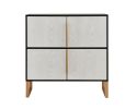 Four-Door Storage Cabinet, 42" Buffet Cabinet with Metal Base Handles, Sideboard Coffee Bar Cabinet with 4 Doors for Kitchen, Dining Room, Living Room
