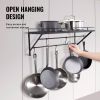 VEVOR Pot Rack Wall Mounted, 24 inch Pot and Pan Hanging Rack, Pot and Pan Hanger with 12 S Hooks, 55 lbs Loading Weight, Ideal for Pans, Utensils, Co