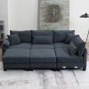[VIDEO provided] [New] 133*65" Corduroy Modular Sectional Sofa,U Shaped Couch with Armrest Bags,6 Seat Freely Combinable Sofa Bed