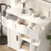 Storage Cabinets,Wooden Floor Cabinet,with Drawers and Shelves Storage Cabinets,Accent Cabinet for Living Room,Bedroom,Bathroom Furniture Home Decor(W