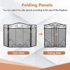 3-Panel Freestanding Fireplace Screen Folded Fire Doors
