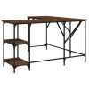 Desk Brown Oak 54.7"x54.7"x29.5" Engineered Wood