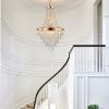 (Same as W1340102274/L5004) Gold Crystal Chandeliers,Large Contemporary Luxury Ceiling Lighting for Living Room Dining Room Bedroom Hallway (Bulbs Not