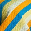 [Beautiful As It Is] 3PC Vermicelli-Quilted Patchwork Quilt Set (Full/Queen Size)