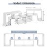 3 Pieces Console TV Stand for TVs up to 65 Inch with Shelves