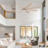 84" Brushed Nickel Lowe Profile Ceiling Fan with Light