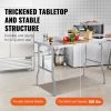 VEVOR 48 x 30 Inch Folding Commercial Prep Table Commercial Worktable Workstation, Heavy-Duty Stainless Steel Folding Table with 220 lbs Load