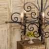 Vintage Wrought Iron 6-Light Candle Chandelier - American Country Style Ceiling Light for Living Room, Dining Room, Bedroom