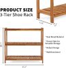 3-Tier Shoe Rack for Entryway,Acacia Wood Free Standing Shelf for Indoor & Outdoor, Storage Organizer 29.1" Tall Solid Wood - Natural