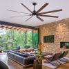 84" Black Lowe Profile Ceiling Fan with Light
