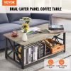 VEVOR 40" Farmhouse Coffee Table, Rectangle Coffee Table with Open Storage Compartment, Wooden Rustic Cocktail Table for Living Room, Bedroom