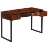 Desk Solid Sheesham Wood and Real Leather 46.1"x19.7"x29.9"