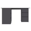 Corner Desk Gray 57.1"x39.4"x29.9" Engineered Wood