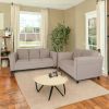 Loveseat and Sofa Set for Living Room, Modern Décor Couch Sets for Living Room, Bedrooms with Solid Wood Frame (Toast, Polyester Nylon)