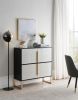 Four-Door Storage Cabinet, 42" Buffet Cabinet with Metal Base Handles, Sideboard Coffee Bar Cabinet with 4 Doors for Kitchen, Dining Room, Living Room