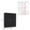Bariloche Wardrobe, Multi-Section Storage with Hanging Rods, Shelves, and 2 Drawers