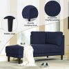 [New+Video]65" Mid-Century Modern Linen Fabric Corner Lounge Chair, Upholstered Indoor Chaise Lounge,Sleeper Sofa Bed