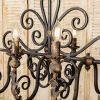 Vintage Wrought Iron 6-Light Candle Chandelier - American Country Style Ceiling Light for Living Room, Dining Room, Bedroom