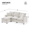 [VIDEO provided] [New] 84*57" Modern Modular Sofa, 4 Seat Chenille Sectional Couch Set with 2 Pillows Included