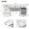 67''Modern Executive Desk,Computer Desk with 2 Storage Cabinet and 3 Drawers, Rectangle Home Office Desk with back ,Reading Desk,Writing Table