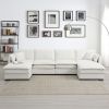 [VIDEO provided] [New] 134*66" Chenille Modular Sectional Sofa,U Shaped Cloud Couch Set with Double Cushions ,6 Seat Sleeper Sofa Bed with Ottomans