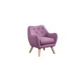 Fenix 19.5"W Pink Linen Kids Chair with Button Tufted Back and Wooden Legs