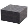 Footstool Ottoman Poly Rattan 20.9"x20.9"x11.8" Brown