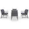 5 Piece Garden Lounge Set with Cushion Solid Acacia Wood Gray