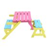 KID'S MULTI-FUNCTIONAL ARM CHAIR,TABLE+ 2 BENCHES (All-in-one)
