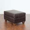 Leinster Faux Leather Upholstered Nailhead Ottoman
