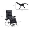 Outsunny Zero Gravity Chair, Folding Reclining Lounge Chair with Padded Cushion, Side Tray for Indoor and Outdoor, Supports up to 264 lbs., Black