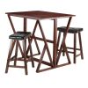 Harrington 3-Pc Drop Leaf High Table; 2 - 24" Cushion Saddle Seat Stools