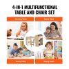 VEVOR Kids Art Table and 2 Chairs, 2-in-1 Toddler Craft and Play Activity Table, Wood Toddler Table and Chair Set with A Cabinet for Art, Craft, Readi