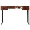Desk Solid Sheesham Wood and Real Leather 46.1"x19.7"x29.9"