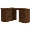 Corner Desk Brown Oak 57.1"x39.4"x29.9" Engineered Wood