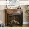 3-Panel Folding Fireplace Screen, Metal Mesh Fire Spark Guard for Wood Burning, 49.5" x 31.5", Black