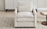 31.9" Cozy Upholstered Armchair Oversized Comfy Cloud Sofa Double Cushion Single Sofa Plush Cushion Armchair for Living Room, Beige