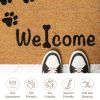 Coir Doormat Front Door Mat with Non Slip PVC Backing Printed Indoor Outdoor Mats for Home & Office Welcome Mats for Door Entrance Mats with Paws Prin